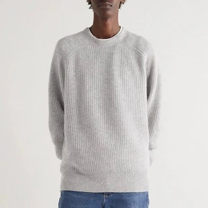 Rag & Bone Herren grau Pierce gerippter Kaschmir Pullover Größe Small  - Bild 1 von 5