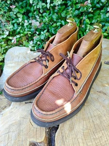 Russell Moccasin Sporting Clays Chukka Boots US 9 E Brown Buffalo Suede Combo - Picture 1 of 21