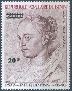 25435 Benin Art Painting Rubens Job Woman Ovrprt MNH RARE - Picture 1 of 1