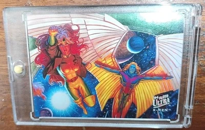 TEAM PORTRAIT 1994 Fleer Ult X-Men ROUGE & ARCHANGEL #4 of 9 FLAWLESS (10)'MINT - Image 1 of 4