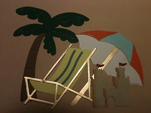Silla paraguas troquelados Beach Holiday Home Big Sandcastle palmera palmera palmera - Imagen 1 de 6