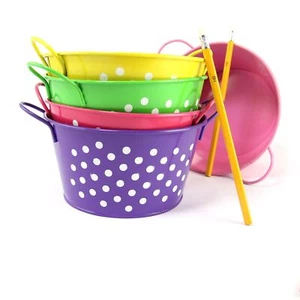 Cubo ancho 16,5x9x13cm con asas para las orejas.  Mini cubos de árboles dulces para maceta - Imagen 1 de 6