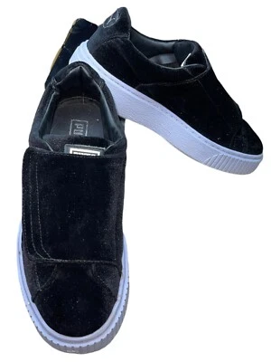 Tênis feminino PUMA plataforma alça larga preto/cinza veludo tamanho EUA 7,5 - Imagem 1 de 4