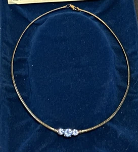 Vintage-925 Sterling Omega Sapphire Necklace BEAUTIFUL!!!!!!!!!! - Bild 1 von 7