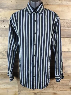 Concepts Button Up Shirt XL Men Striped Black Blue Green Chest 50" Length 30" - Image 1 of 4