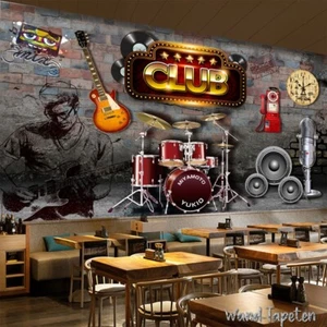 Fotomural no tejido papel pintado murales pared de ladrillo nostálgico música 3248 - Imagen 1 de 4