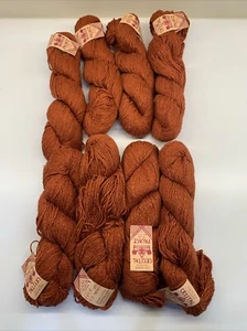 Crystal Palace Soie Sauvage 8 hanks Rust color 100% wild silk - Country Silk - Picture 1 of 3