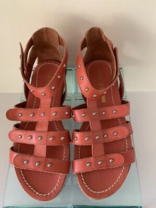 Pour La Victoire Gladiator Leather Sandals Orange Women's 6 M - Picture 1 of 6