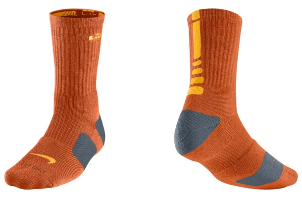Nike Elite LEBRON Crew Basketball Socks  MEDIUM (men 6-8 )Orange Yellow 4696-844 - Image 1 of 1
