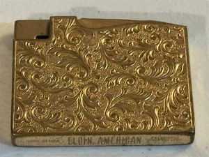 vintage Elgin American lighter, Victorian scroll design, gold tone - Picture 1 of 5