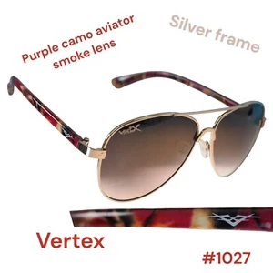 Occhiali da sole mimetici stile aviatore viola #1027 lenti fumè - Foto 1 di 1