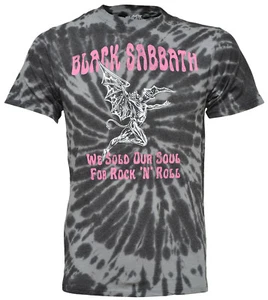T-shirt ufficiale Black Sabbath venduta la nostra anima per rock n roll vintage tie dye nuova - Foto 1 di 25