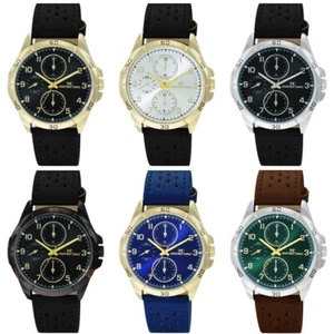 47mm Montres Carlo Men's Vegan Leather Band Luxury Fashion Sports Dress Watch - Picture 1 of 26