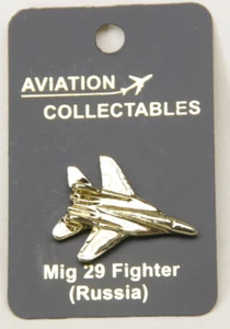 Mig 29 Fighter Russia Lapel Pin by Aviation Collectables NEW Old Stock - Picture 1 of 2