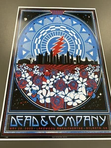 Dead and Company Poster Atlanta 2023 blau rot dankbar - Bild 1 von 3