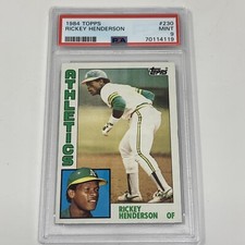 1984 Topps #230 Rickey Henderson PSA 9 Mint Oakland Athletics Hall of Fame