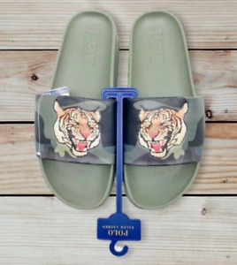 Polo Ralph Lauren Men's Camo Slides Beach Tiger Sandals size 8, 9,10,11,12,13