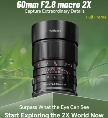 7artisans 60mm F2.8 Macro 2X Full Frame Lens for Nikon ZFC Z mount Z7 Z2 Camera - Image 1 of 4