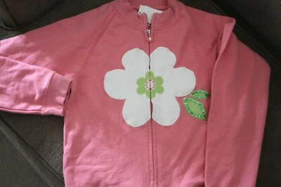 Cardigã Gymboree SPRING FUN Vintage Novo com etiquetas 12 Rosa Flor Zíper - Imagem 1 de 2