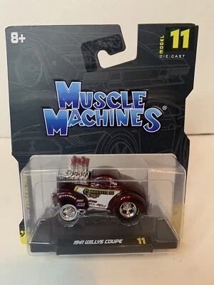 Maisto Muscle Machines 1941 Willys Coupe Gasser (Burgundy) 1:64 Scale NIB - Image 1 of 4