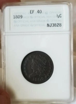 1809/6  1/2C Classic Head Half Cent Old ANA Holder PREMIUM QUALITY  - Image 1 of 4