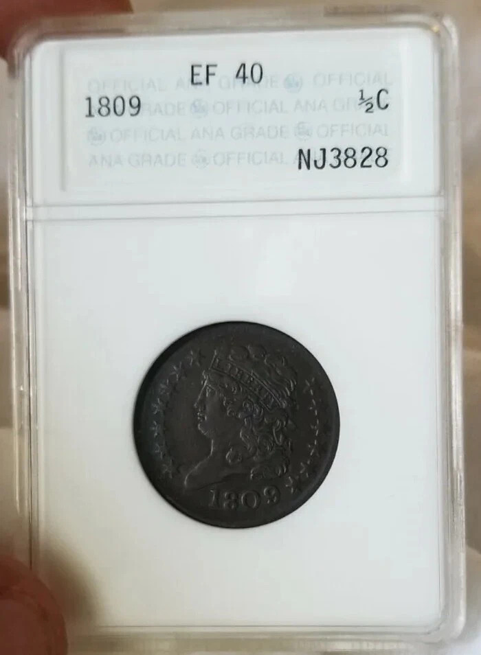 1809/6  1/2C Classic Head Half Cent Old ANA Holder PREMIUM QUALITY  - Image 1 of 4