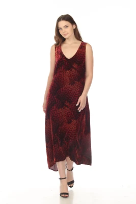 Vestido sin mangas geométrico de terciopelo Johnny Was JWLA Belle Boho Chic J36622 Foto 1 de 4