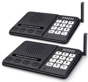 2 Pack 1.1 Mile Intercoms Wireless for Home & Business 10 Channel 3 Privacy Code - Picture 1 of 6
