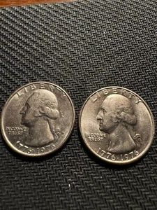 2)U.S. Mint 1776-1976 Bicentennial Quarter (1) No Mint Mark (1) Filled Mint Mark - Picture 1 of 11