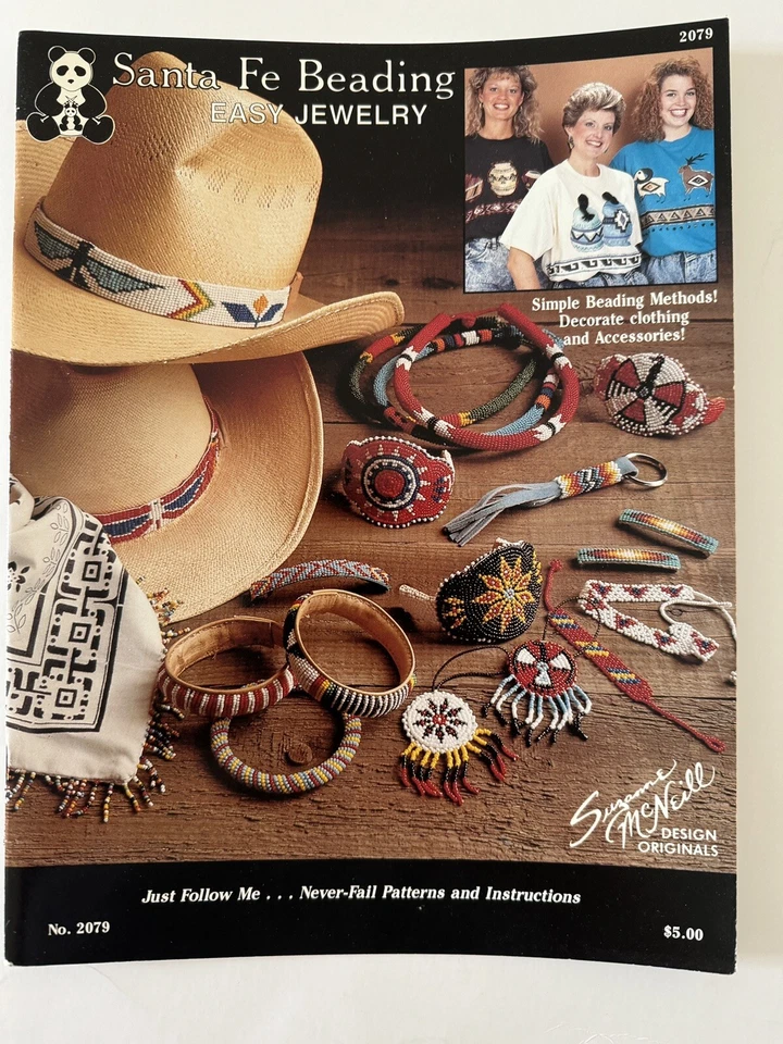 SANTA FE BEADING Easy Jewelry #2079 by Suzanne McNeill 1989 Booklet Patterns - Image 1 of 1