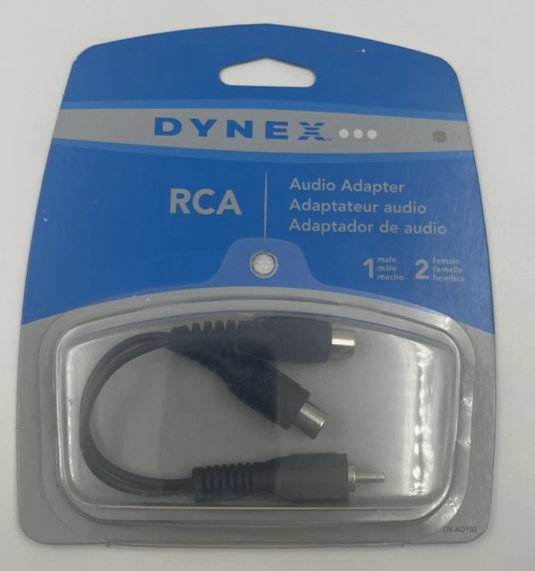 Adaptador de audio Dynex DX-AD102 RCA Y 2012 1 macho 2 hembra (sin usar, en caja) Foto 1 de 3