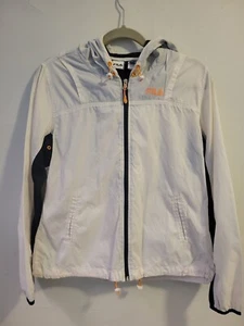 Fila Sport Womens Medium Running Jacket White With Orange And Reflective Accents - Picture 1 of 7