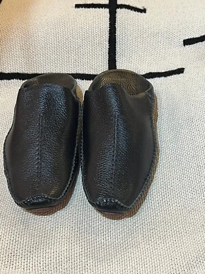 Black Slippers - Moroccan black slippers - Moroccan black babouches for men's - Image 1 of 4
