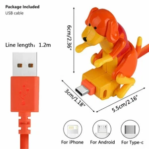 USB Funny Cable Charging Fit Micro Fast Charger Type-C For iPhone Humping Dog - Photo 1 sur 14