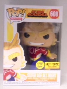 FUNKO POP ANIMATION MY HERO ACADEMIA #608 SILVER AGE ALL NIGHT HOT TOPIC (GITD) - Picture 1 of 3