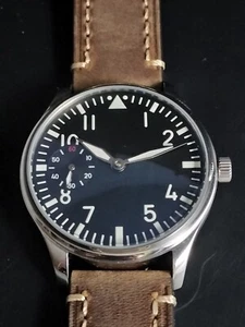 US Watch Masters Big Pilot Custom-Made Wristwatch 7B Unitas 6497 Movement - Picture 1 of 8