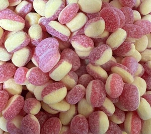 Rhubarb & Custard Rock Candy Hard Boiled Lollies Bulk Bag 1KG Gourmet #1096 - Picture 1 of 1