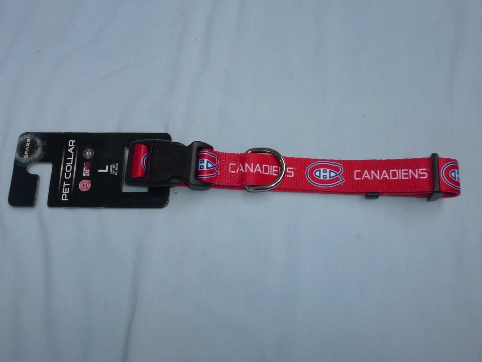 MONTREAL CANADIENS 16 «- 26» длиной собаки/домашнего животного воротник размер большой 1» широкий новый с Ярлыками от Sparo - Изображение 1 из 4