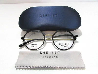Clariti Konishi KF8636 KF 8636 C1 Black/Gold Flex-Titanium Eyeglasses Frame - Image 1 of 2