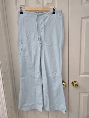 Pantalones Médicos Buttersoft Para Mujer Pequeños Azul Claro Cordón Pierna Acampanada Nuevos Foto 1 de 4