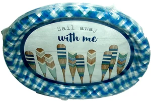 NAUTICAL Paper Platters ~SAIL AWAY WITH ME~ 16 Ct ~ 10" x 12" - Picture 1 of 1