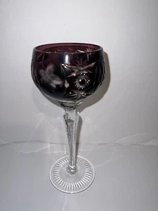 AJKA NACHTMANN Bohemian Traube Cordial Amethyst Cut To Clear Crystal 4 1/2” - Picture 1 of 6