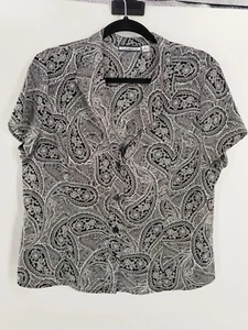 Croft & Barrow Women's L Paisley Blouse 062 - Picture 1 of 4
