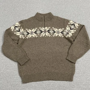 Suéter Vintage Eddie Bauer Copo de Nieve Cuarto Cremallera 1/4 Marrón Tostado Grande - Imagen 1 de 5