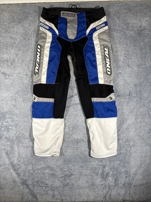 Calça de Equitação O'neal Method Oneal Preta Branca Azul Motocicleta ATV Tamanho 36 - Imagem 1 de 4
