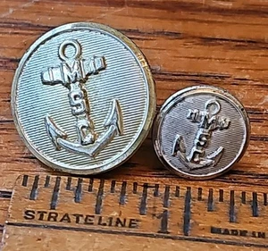 Vintage US Military Sealift Command Uniform Buttons 7/8" & 1/2" Nautical Navy - Picture 1 of 7