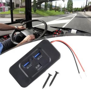 Support Panneau Prise de Alimentation pour Voiture Charge Rapide 3 0 Double Port - Photo 1 sur 12