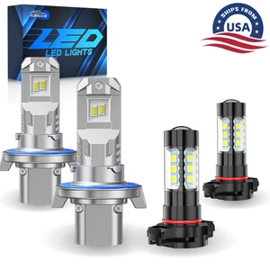 4x LED Headlight Hi/Lo Beam Fog Light Bulbs KIT 6500K For Jeep Patriot 2011-2017 - Picture 1 of 17