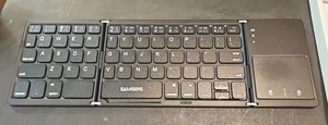 Wireless Keyboard W/ Touchpad Foldable Mini Trifold Bluetooth Channel Pocket - Picture 1 of 5