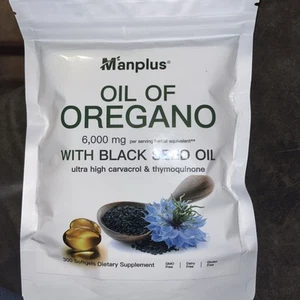Oil of Oregano Softgels&Black Seed Oil 6000mg per Serving, 300 Count Exp:1/2027 - Picture 1 of 2